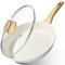 GiPP Ceramic Nonstick Frying Pan with Lid - 30cm Healthy Non-Toxic Non Stick Skillet Omelette Pans, Induction Compatible Chef Pan, PFAS & PFOA-Free,Stay Cool Handles(White,30cm+Lid)