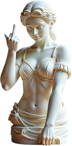RDCIRP Unverfrorene Venus, die Mittelfinger Statue, rebellisches, mutiges, modernes Kunstdekor, griechische Göttinnen Gestenstatue, Skulptur-Ornament, lustiges, einzigartiges Dekorationsstück(A)