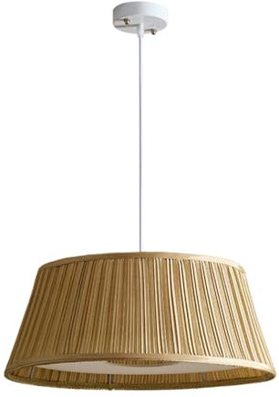 WLBHWL 3-Light Modern Chandelier with Brown Drum Fabric Shade Adjustable Pendant Light 18 Mid Century Hanging Ceiling Lighting Fixture for Kitchen Island Living Room Bedroom Hallway, E26