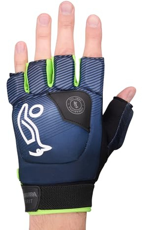 Kookaburra Pro Spirit Hockey-Handschuh - Größe L, Linke Hand, TPU-Schale, HDF-Einsätze, gummierte Handfläche, grau/Limette