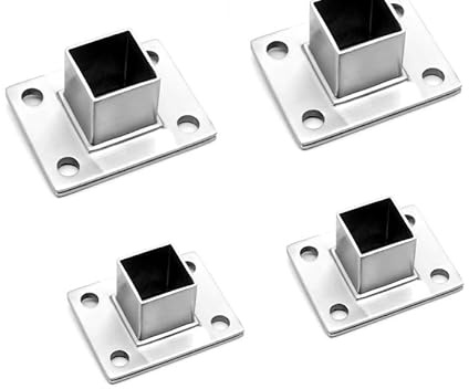 4Pcs Square Post Bases Stainless Steel Flange Anchor Bases Heavy Duty Post Brackets for Fence Deck Railing Support(1 x 1)，Posts and Accessories，Decking Posts