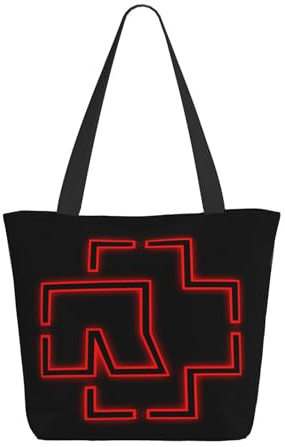 TSMARMFIS Rock Band Damen Einkaufstasche Shopper Tasche – Stofftasche Tragetasche Wiederverwendbar – Große Schultertasche Für Alltag, Schule, Reisen, Geschenk Für Fans