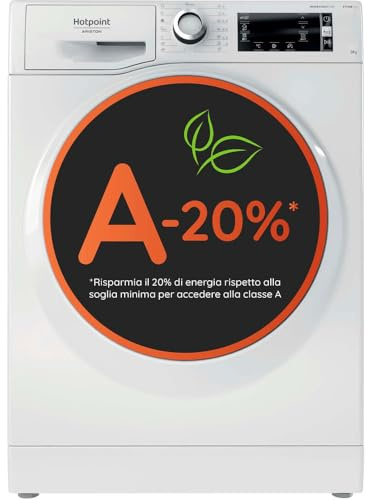 HOTPOINT Ariston NLCD 948 WC A EU- Lavadora 9 kg carga frontal, 9 programas, centrifugadora 1400 rpm, cesta espaciosa, función Steam Hygiene, electrodomésticos para el hogar, clase A, 59,5 x 85 x 60,5