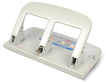Carl, Medium-Duty 3 Hole Paper Punch, 40 Sheet Punch Capacity, Metallic, Model:HC-340