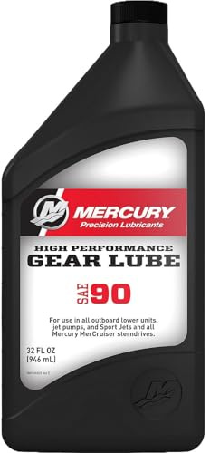 Mercury SAE 90 High Performance Gear Lube for Outboards and Sterndrives, 1 Quart - 8M0222063