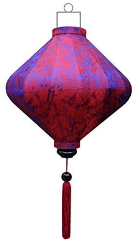 Lampionsenzo Asia Seide Lampion Diamant Indigo by