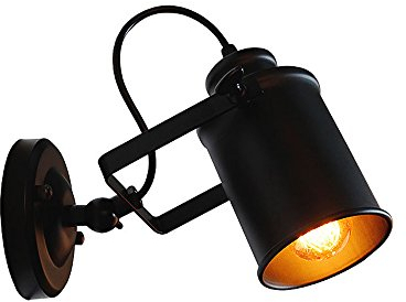QUASHION Retro Verstellbar Wandleuchte Wandlampe schwarz Metal Lampenschirm für Landhaus Schlafzimmer Wohnzimmer Esstisch (Type B)