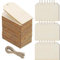 50 etiquetas de madera cuadradas para manualidades , adornos de madera para colgar con cuerda de lino de 10 , para la decoración de fiestas (40 x 80 mm)