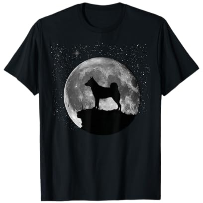 Norwegian Elkhound Dog Moon T-Shirt