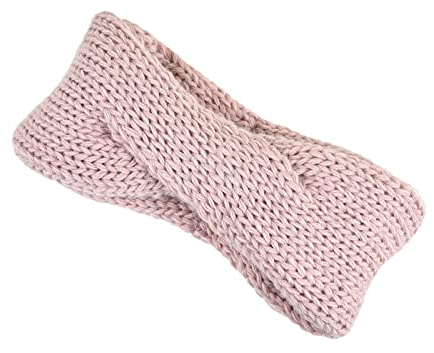 Neverless® Damen Stirnband Strick Winter Knoten Ohrenschutz Knite Headband rosa unisize