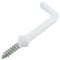 10 x Dresser Cup Hooks Square L Shaped Shouldered 48mm White PVC Plastic Coated