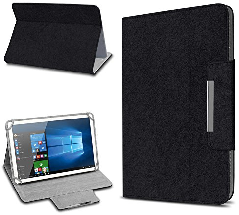 UC-Express Filz Hülle kompatibel für Jay-tech G10.11 LTE / G10.10 Tablet aus Filz mit praktischer Standfunktion Schutztasche Stand Tasche Cover Case, Farbe:Schwarz