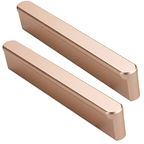 2x Möbelgriffe Türgriffe Küche Aluminiumlegierung Stangengriff Schrankgriffe Schubladengriffe Möbelknäufe Ziehgriffe Küchenschrank Knöpfe für Küchenschränke,Roségold (Hole distance 160mm)