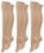 Paolo Renzo Damen Overknee mit Zopfmuster & Anti-Rutsch-Bund 3 Paar - Stiefel Kniestrümpfe mit Umschlag - Overknee Strümpfe - Größe 36/41 - Beige