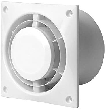 Bathroom Extractor Fan - 100mm - Ceiling or Wall Mounted Ventilator., White