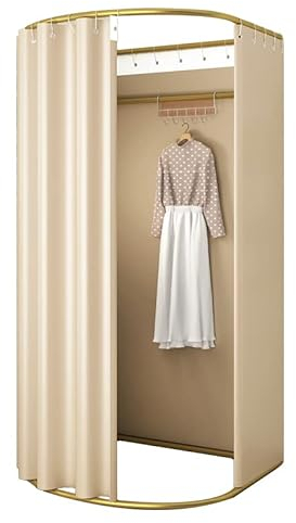 Madamera Tragbare Umkleidekabine für Bekleidungsgeschäfte, Umkleidekabine mit Verdunkelungsvorhängen zum Schutz der Privatsphäre, für Bekleidungsgeschäfte, Einkaufszentren und Büros (Beige)