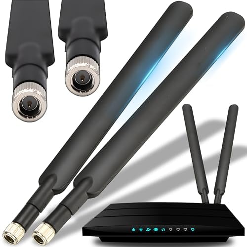 Retoo 2 pezzi Antenna esterna per 4G LTE WiFi per Huawei (B593 B890 B315 B310 B880 B525) 8 dBi amplificatore di segnale SMA, compatibile con ASUS TP-link, scheda di rete PCIE amplificatore internet