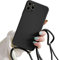 Mobile phone chain for iPhone 13 pro max case, silicone mobile phone case with lanyard smartphone necklace protective bumper with strap shockproof lanyard case cover for iPhone 13 pro max