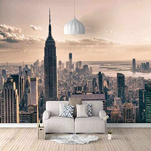 Photo Mural Wallpaper for Wall 3D New York Skyscraper Wall Paper Roll Kid's Room Living Room Fresco Wall Covering 3D Wall Posters Peel and Stick Self-Adhesive Wall Art, 140x70 cm