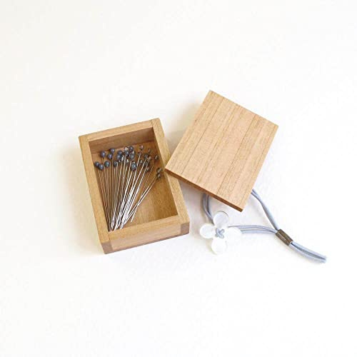 Cohana Glaskopfstecknadeln Holzbox 0,50x35mm grau - 1x30Stk