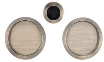 AZERODESIGN- Kit Puerta Corredera- Tirador Puerta Corredera-Tirador Uñero para Puerta Correderas-Rosetas Redondas y Dedal Central-Medidas 56mm y dedal 26mm(BRONCE)