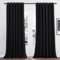 PONY DANCE Cortinas Dormitorio Opacas 2 Piezas Cortinas para Ventanas Grandes Cortina Negra Opaca con Ojales Cortinas Termicas Aislantes Frio y Calor, 200x260 CM, Negro
