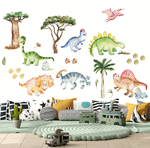 WONDER MURALS Wandtattoo Kinderzimmer Babyzimmer Jugendzimmer Deko Junge Mädchen Dino Dinosaurier Wandsticker Wandaufkleber Selbst Aufkleben