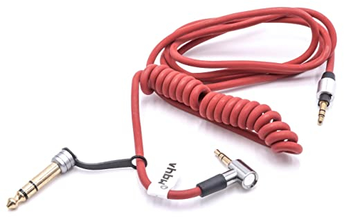 vhbw cavo audio AUX compatibile con Monster Beats by Dr. Dre Solo 3 Wireless cuffie - Con jack da 3,5 mm a 6,3 mm, 150 cm, rosso