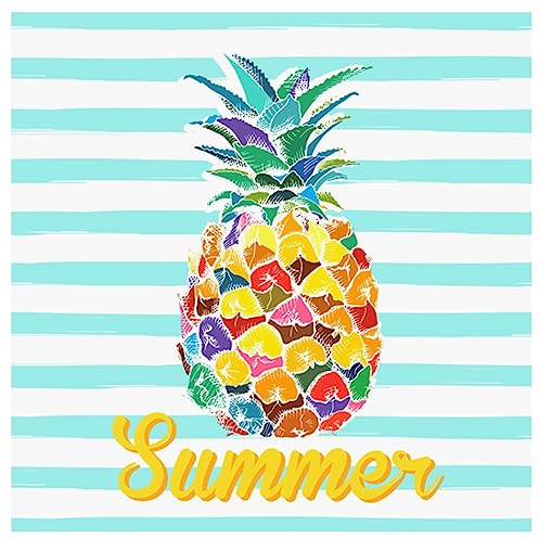 MACOSA U6SEI405_x2 Papier-Servietten Set 40 Stk. 33 x 33 cm Motiv Ananas bunt Tisch-Deko Einwegservietten Dekoservietten Partyservietten Einweg
