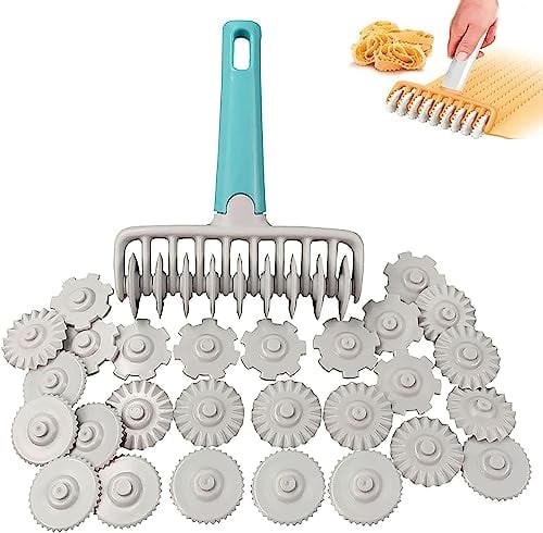 Fondant Ribbon Cutter with 4 Different Gears Embosser Pastry Dough Lattice Cutter Wheel Roller Set Household Time-Saver Baking Pastry Tools for Dough Cookie Pie Pizza Bread Pastry