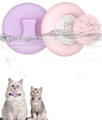 SimpleThings Collare Gatto Impermeabile per Airtag Custodia Anti Perdita Compatibile con Apple Airtag GPS Tracker, Supporto Airtag Silicone per Collari di Cani e Gatti