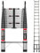 Scala telescopica da 4,4 m, in acciaio inox, resistente, portatile, compatta, con ganci, multiuso, pieghevole, per soffitte, altezza regolabile EN131, standard per camper e soffitta