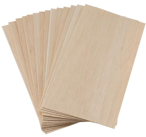 CHUEHKAK 16 placas de madera contrachapada de 1 mm de grosor, placas de madera de balsa, placas finas de madera de paulownia, tablero de madera contrachapada sin terminar, 200 x 100 mm, para