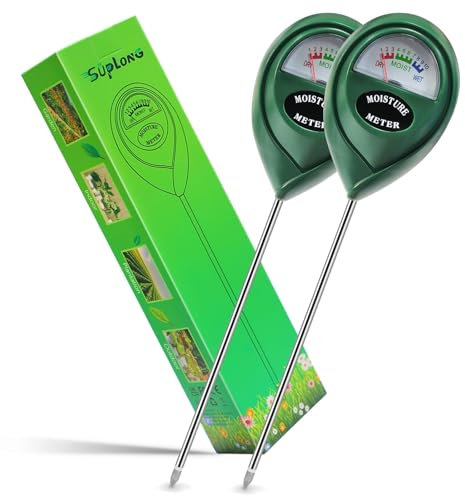 Suplong 2 Packs Soil Moisture Meter, Plant Moisture Meter, Moisture Meter Plant, Moisture Meter for Garden, Lawn, Farm, Indoor & Outdoor (No Battery Needed)(Green 2)