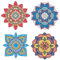 GORGECRAFT 4Stk Fensteraufkleber Blume Des Lebens Meditation Statische Fensteraufkleber Buntes Mandala Nicht Klebende Fensterfolie Kreisförmige Aufkleber Für Glasschiebetüren Um Vögel Hunde