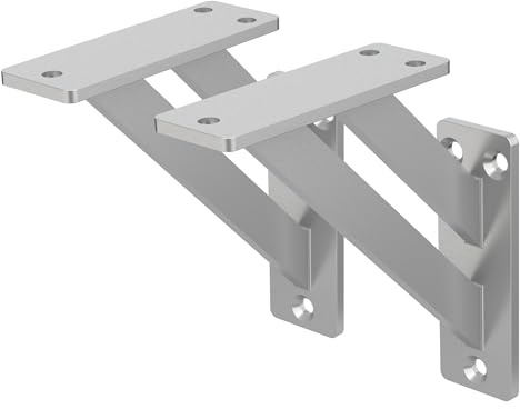 ML-Design 2 Stück Regalhalterung 120x120 mm, Silber, Aluminium, Schwebende Regalhalterungen, Regalwinkel, Wandhalterung für Regalbrett, Regalträger für Wandmontage, Wandregal Wandkonsole Regalstütze