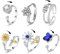 Yeefunjoy 6Pcs Silber Fidget Angst Ringe Set, Zappelringe Anxiety Ring, Offener Ringe Fidget Spinner Silber Ringe, Stressringe, Band Ring für Damen Herren Verstellbare Stapelbare für Stress Abbauen