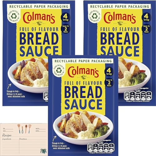 Colmans of Norwich Bread Sauce Mix 40 g (Pack of 3) With Oerich Recipe Card