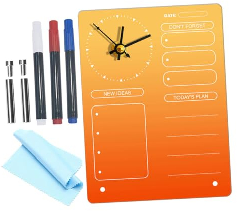 ABOOFAN -termintafel Mit Uhr Löschtafel Für Schreibtisch -planertafel Als Memo-schreibtafel Dekorative Notiztafel Als Tisch-whiteboard