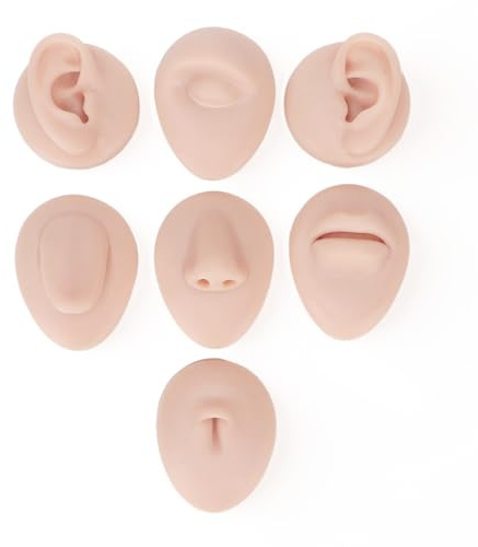 Silikon-Piercing-Übungsmodell, Körperpiercing-Simulation, Ohr, Auge, Nase, Mund, Zunge, Bauchnabel, Anatomische Modelle