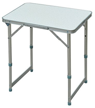 Outsunny 2FT Garden Outdoor Camping Table Aluminium Frame 60 x 45 x 64 cm | Portable Folding Picnic Table, Adjustable Height