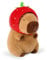 shownicer Plüschtier Capybara Kuscheltier Stofftier Kawaii Capybara Plüsch Kissen Spielzeug Wurfkissen Geschenk für Kinder Mädchen 3+ Jahre (Erdbeere, 25cm)