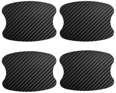 Adunsiaoto 4 Pieces Car Door Handle Cup Protector, Car Door Handle Scratch Protector Stickers, 3D Carbon Fiber Texture Auto Door Cup Protective Film, Vehicle Bowl Paint Cover(Simple)