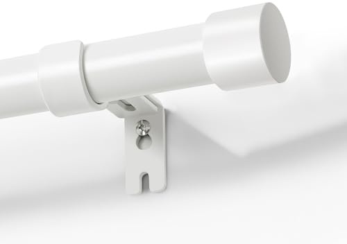 Joydeco Einstellbare Weiß Gardinenstange Set 76cm-304cm Dekorative Vorhangstange mit Aluminium Endkappe für Duschraum Schlafzimmer Wohnzimmer DEY2A