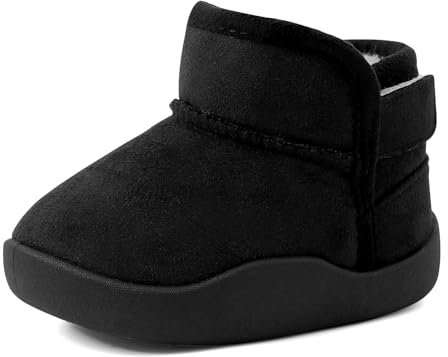 Cheerful Mario 1-5 Jahre Winterstiefel Baby Jungen Mädchen Kleinkinder Winter Schuhe Lauflernschuhe Warmes Plüsch Gefüttert Leicht Anzuziehen Schwarz 20 EU