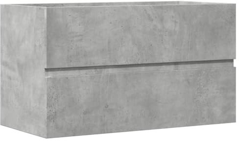 vidaXL Armario para Lavabo contrachapada Gris hormigón 90x38,5x45 cm, Armario del baño, Estante, Armario del baño, Armario, Armario de Almacenamiento