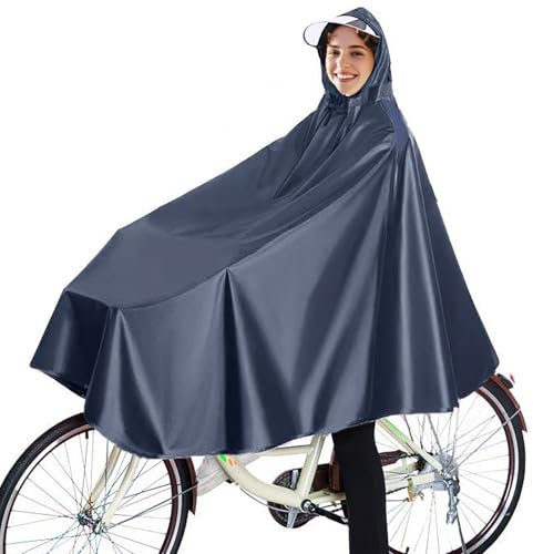 TYSM-CC Mantella da Bicicletta, Impermeabile Portatile con Cappuccio Cappuccio con Strisce Riflettenti per Donne Uomini Adulti Ciclisti