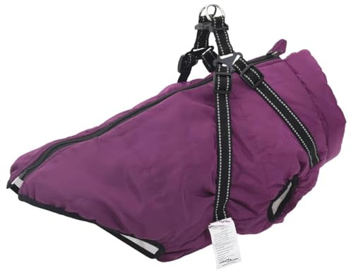 vidaXL Hundemantel mit Geschirr Wasserdicht Reflektierend Lila L44
