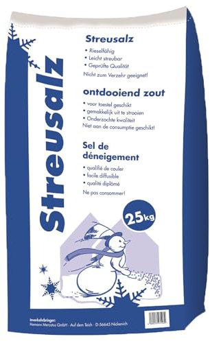 Streusalz Winterstreu Auftausalz| Hamann Sackware a 25kg 1 Stück | hohe Tauwirkung Handstreuung