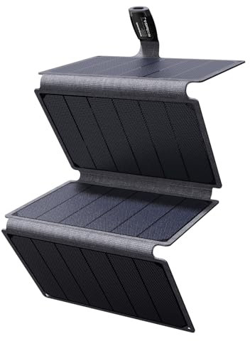 Gendome Cargador portátil de Panel Solar de 36 W, IP68 Impermeable, Puertos USB duales, Compatible con teléfonos móviles, tabletas, portátiles